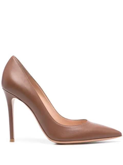 Gianvito Rossi 105mm leather pumps Brown G2847015RICNAP