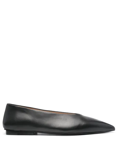Marsèll Ago pointed-toe leather ballet flats Black MW8160093