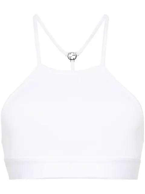 Gucci Interlocking G ribbed cropped top White 772425XUAJ3