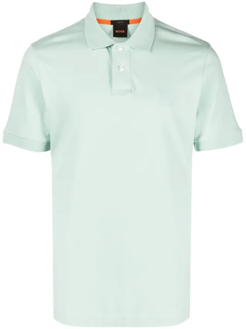BOSS logo-embossed piqué polo shirt Green 50507803
