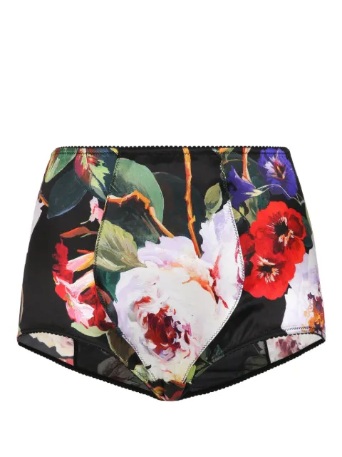 Dolce & Gabbana floral-print silk blend briefs Black O2A18TFSA59