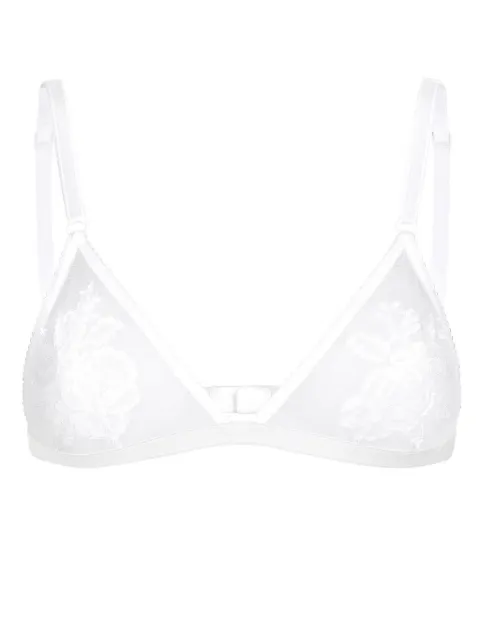 Dolce & Gabbana floral-motif triangle bra White O1G24TONQ79
