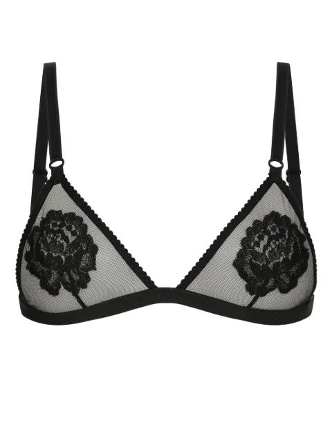 Dolce & Gabbana floral-motif triangle bra Black O1G24TONQ79