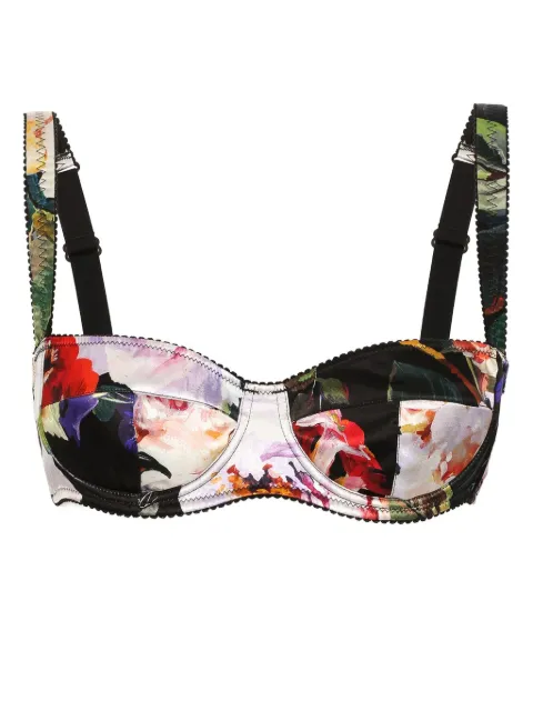 Dolce & Gabbana floral-print silk balconette bra Black O1A12TFSA59