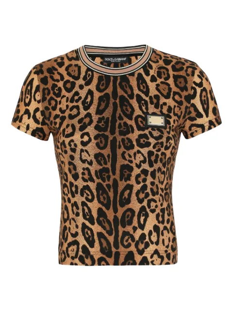 Dolce & Gabbana leopard-print crew-neck T-shirt Brown I8502WHS7OF