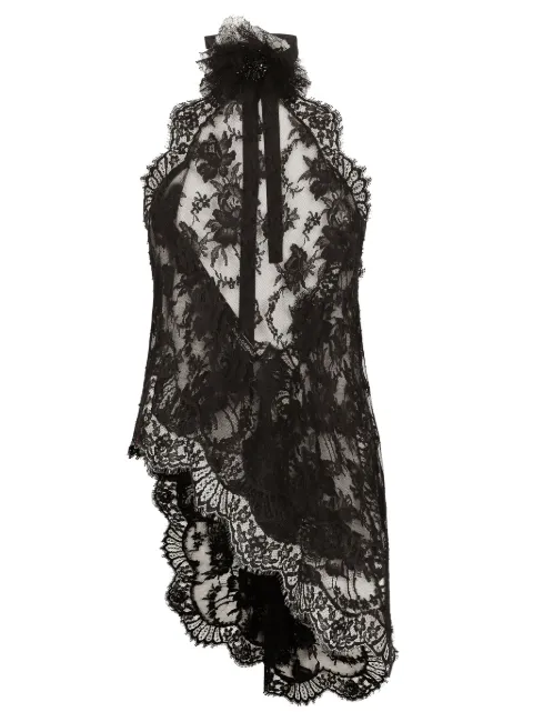 Dolce & Gabbana floral-lace asymmetric blouse Black F79EPTHLM44