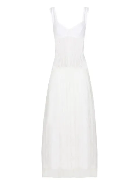 Dolce & Gabbana corset-detailing tulle midi dress White F6JHBTILMAP