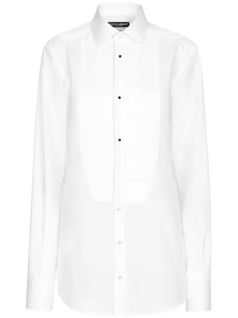 Dolce & Gabbana bib-front cotton shirt White F5S30TFU5K9