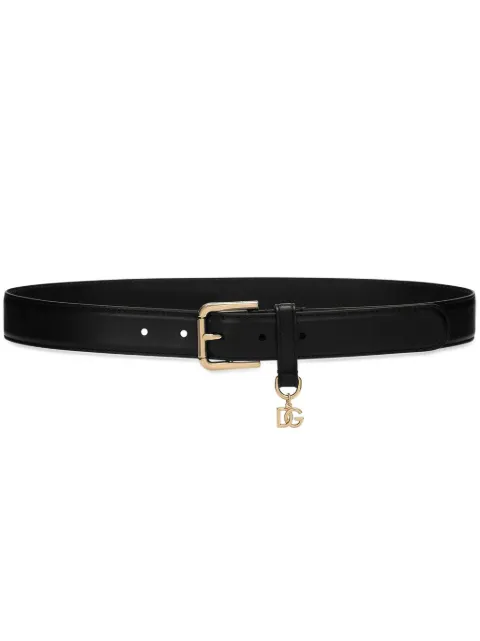 Dolce & Gabbana DG-charm leather belt Black BE1635AW57680999