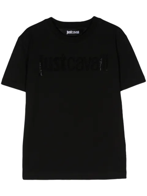 Just Cavalli rhinestone-embellished cotton T-shirt Black 76PAHE03CJ110