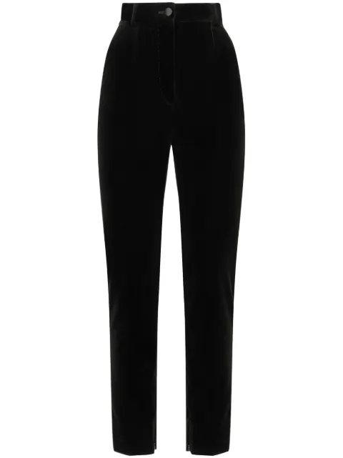 Dolce & Gabbana high-waisted velvet trousers Black FTC30TFUVG7