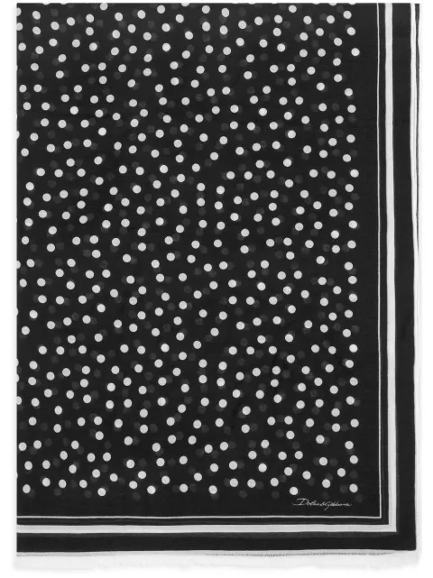 Dolce & Gabbana polka dot-print modal-blend scarf Black FS184AGDCFZ