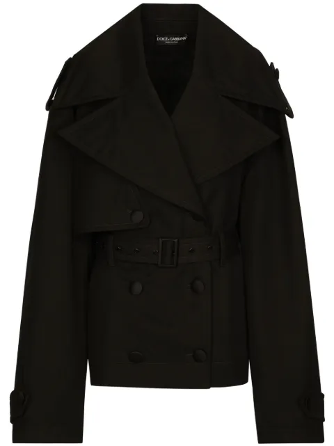 Dolce & Gabbana belted double-breasted jacket Black F9R83TGDCEF
