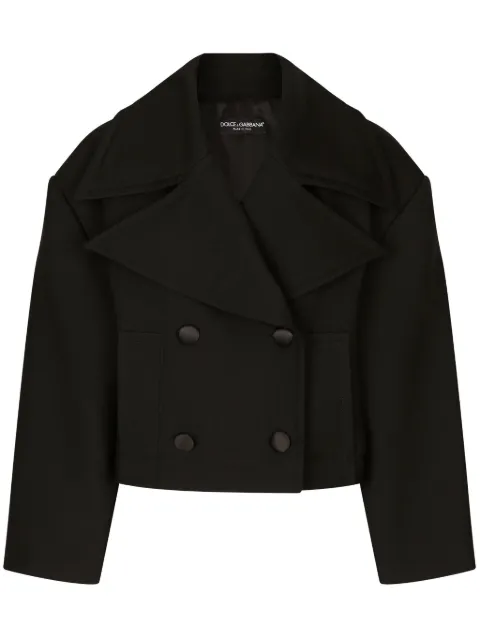 Dolce & Gabbana double-breasted cropped jacket Black F9R82TFU272