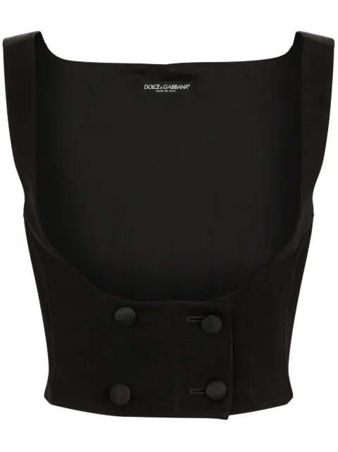 Dolce & Gabbana double-breasted scoop neck waistcoat Black F791FTFU28J