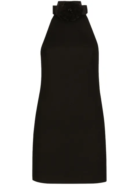 Dolce & Gabbana floral-appliqués sleeveless minidress Black F6JEDTFUBGE