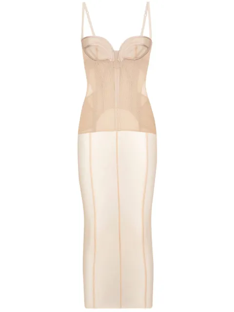 Dolce & Gabbana sheer tulle bustier dress Neutrals F6JBBTFLRDA