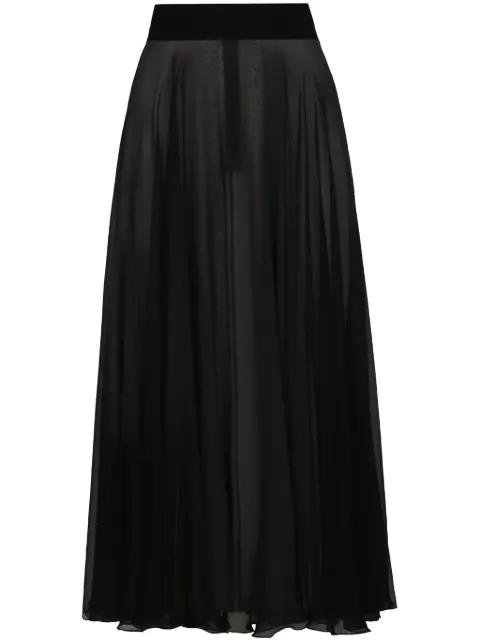 Dolce & Gabbana chiffon calf-length circle skirt Black F4CSOTFU1AT