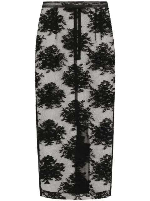 Dolce & Gabbana tulle sheer midi skirt Black F4CSJTHLMO7
