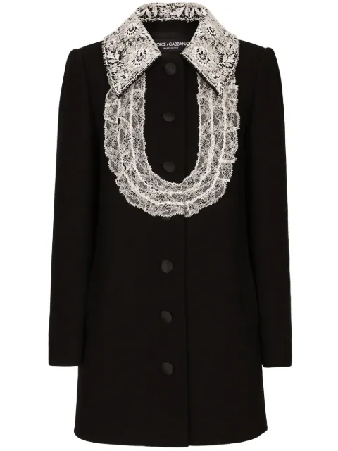 Dolce & Gabbana bib-collar virgin wool-blend minidress Black F0E1PTFUBCI