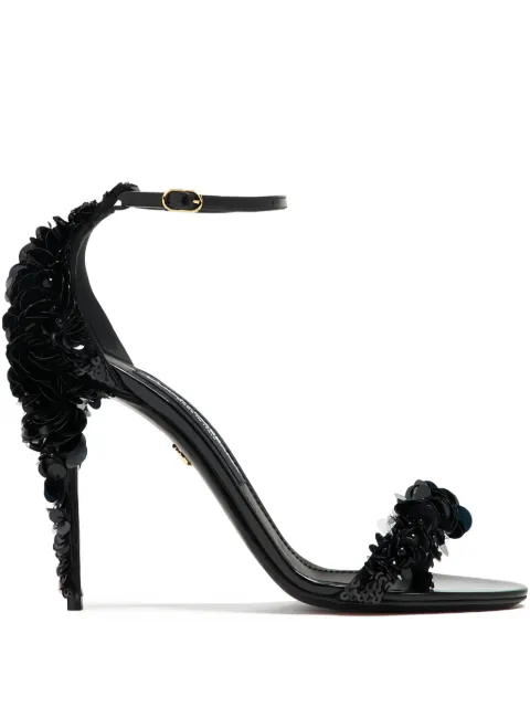 Dolce & Gabbana 110mm sequin-embellished stiletto sandals Black CR1613AQ720