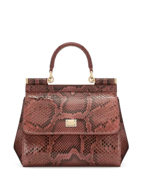 Dolce & Gabbana medium Sicily snakeskin-effect top-handle bag Pink BB6003A2111