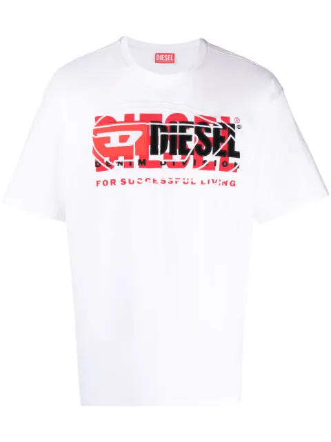 Diesel logo-embroidered cotton T-shirt White A121470PATI