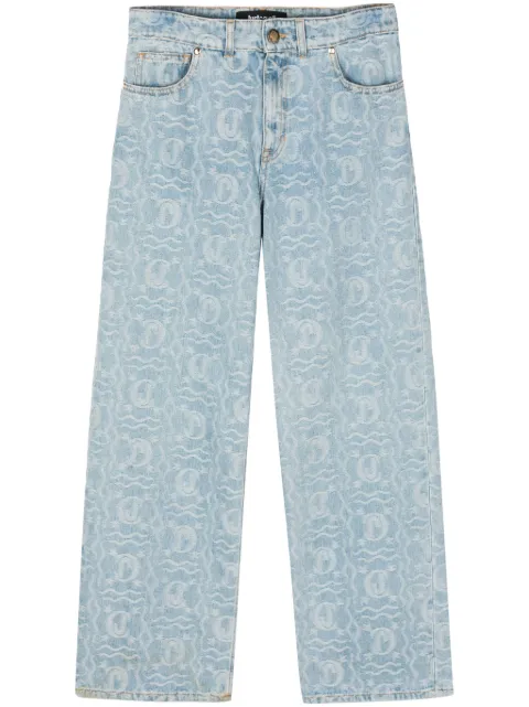 Just Cavalli jacquard-pattern straight-leg jeans Blue 76PAB5L0DW076