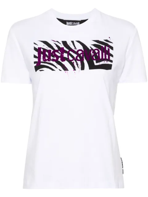 Just Cavalli logo-print cotton T-shirt White 76PAHG08CJ300