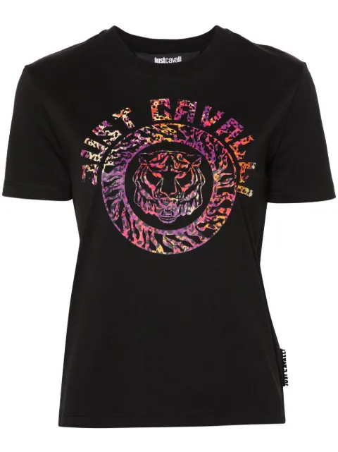 Just Cavalli logo-print cotton T-shirt Black 76PAHC08CJ600
