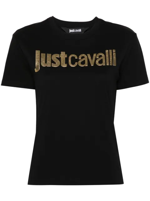 Just Cavalli logo-print cotton T-shirt Black 76PAHG11CJ300