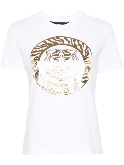 Just Cavalli logo-print cotton T-shirt White 76PAHG12CJ300