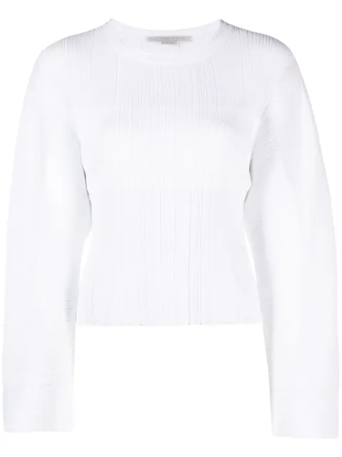 Stella McCartney fine-knit plissé-effect top White 6K06833S2465