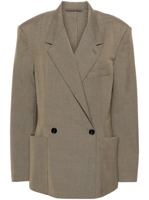 LEMAIRE double-breasted twill blazer Grey JA1017LF414