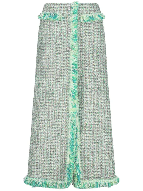 Giambattista Valli tweed midi skirt Green 24SSPVCA209913UBE