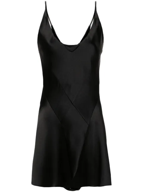 Maison Margiela four-stitch logo satin playsuit Black S51FP0110S49465