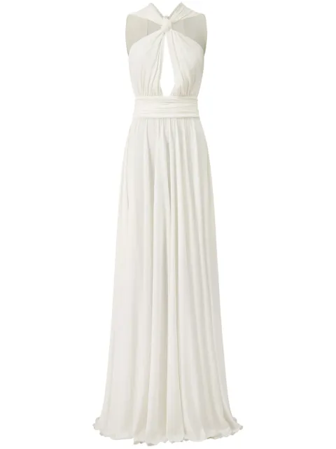 Giambattista Valli Laced knot-detail maxi dress White 24SSPVTE506104JER