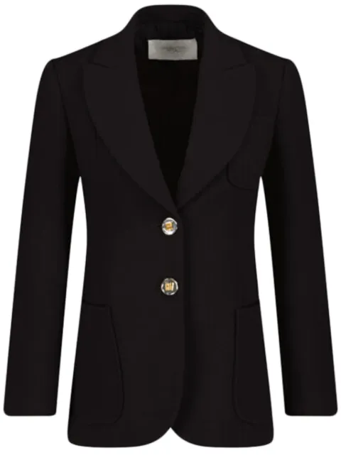 Giambattista Valli embossed-buttons single-breasted blazer Black 24SSPVZM613416TRI
