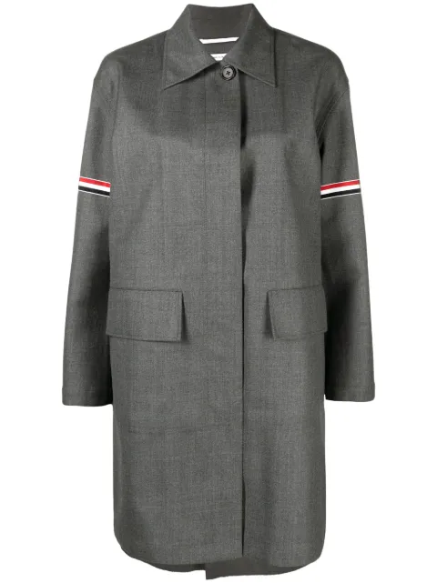 Thom Browne RWB-stripe twill coat Grey FOC859OF0696