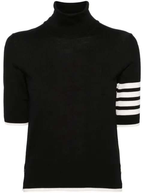 Thom Browne fine merino wool 4-bar relaxed fit turtleneck Black FKA434DY1014