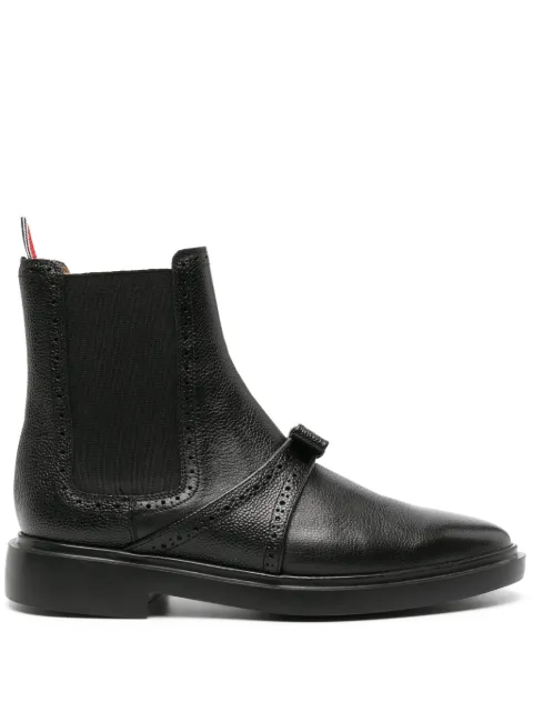Thom Browne bow-detailing leather Chelsea boots Black FFB187B00198
