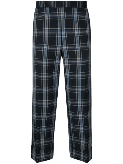 Thom Browne low-rise drop-crotch tailored trousers Blue MTC051AF0647