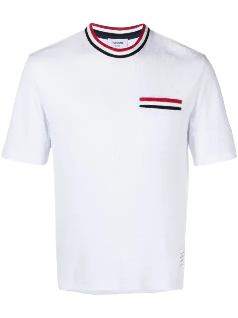 Thom Browne pointelle-knit cotton T-shirt White MJS259AJ0153