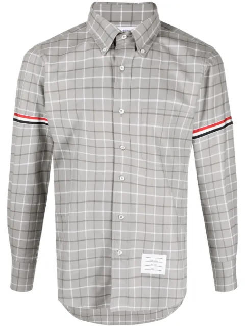 Thom Browne tattersall-checked cotton shirt Grey MWL301OF0350