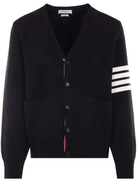 Thom Browne stripe-detail cotton cardigan Black MKC171A00219