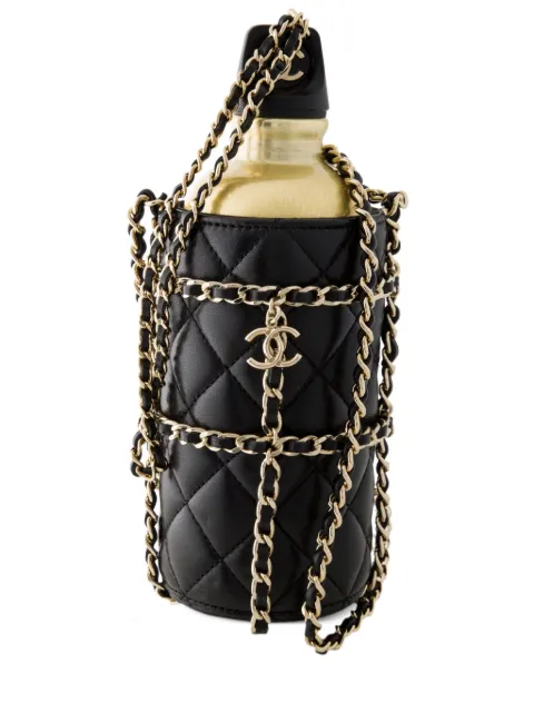 CHANEL Pre-Owned 2019 CC leather water-bottle bag Black CHANELDUBAIWATERBOTTLEBAG