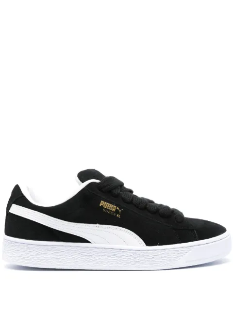 PUMA stamped-logo suede platform sneakers Black 395205