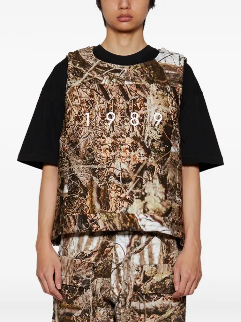 1989 STUDIO camouflage-pattern vest Brown D0727