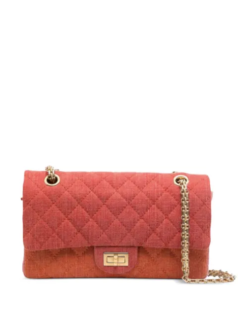 CHANEL Pre-Owned 2.55 quilted canvas shoulder bag Orange CHANELORANGEPINKDENIM