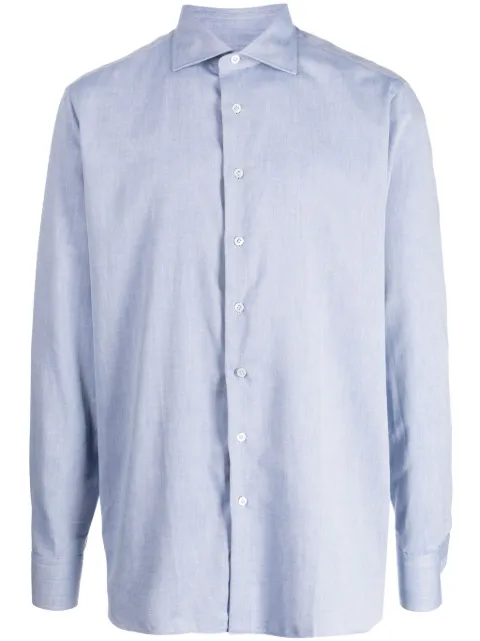 Lardini spread-collar twill shirt Blue ITALVAROITC1713